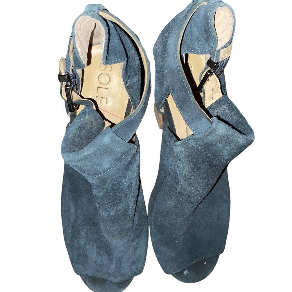 Sole Society Blue Suede Sandals Size 8 M
